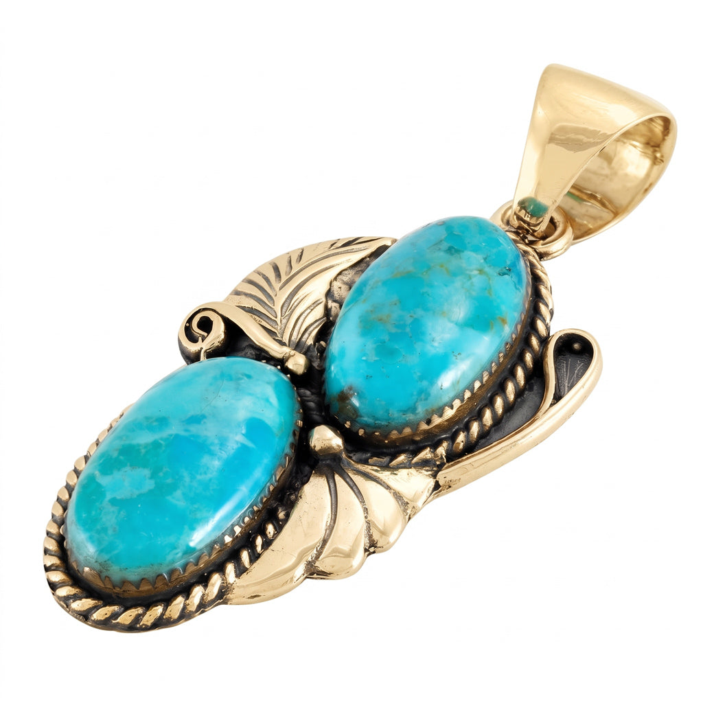 Turquoise Pendant GoldCopper P3343-GB-C75