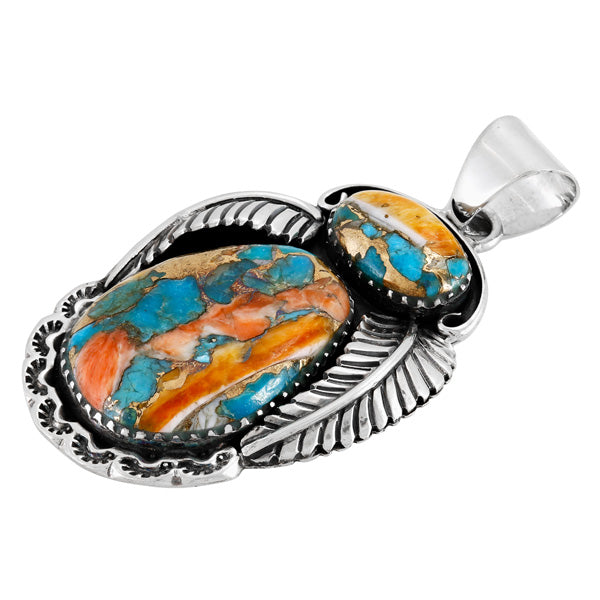 Spiny Turquoise Pendant Sterling Silver P3344-C89