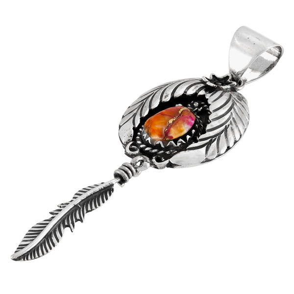 Plum Spiny Feather Pendant Sterling Silver P3345-C92