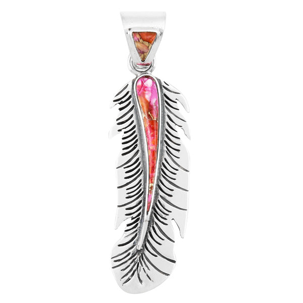 Plum Spiny Feather Pendant Sterling Silver P3350-C92