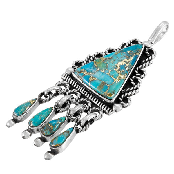 Matrix Turquoise Pendant Sterling Silver P3351-C84