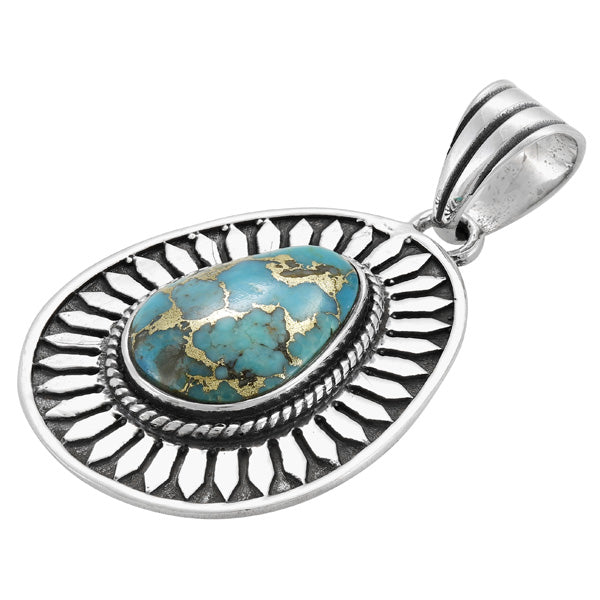 Sterling Silver Pendant Matrix Turquoise P3352-C84