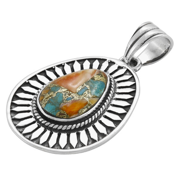 Sterling Silver Pendant Spiny Turquoise P3352-C89