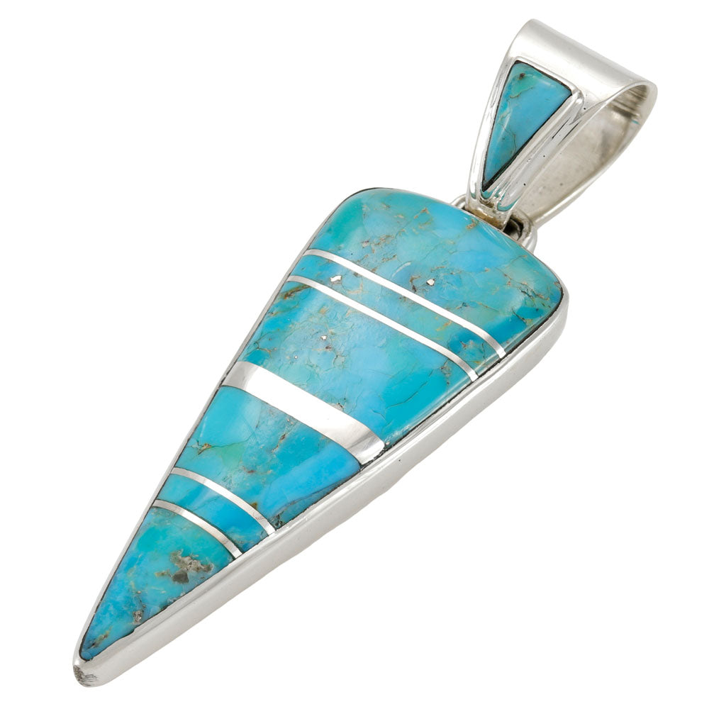 Turquoise Arrowhead Pendant Sterling Silver P3355-C05