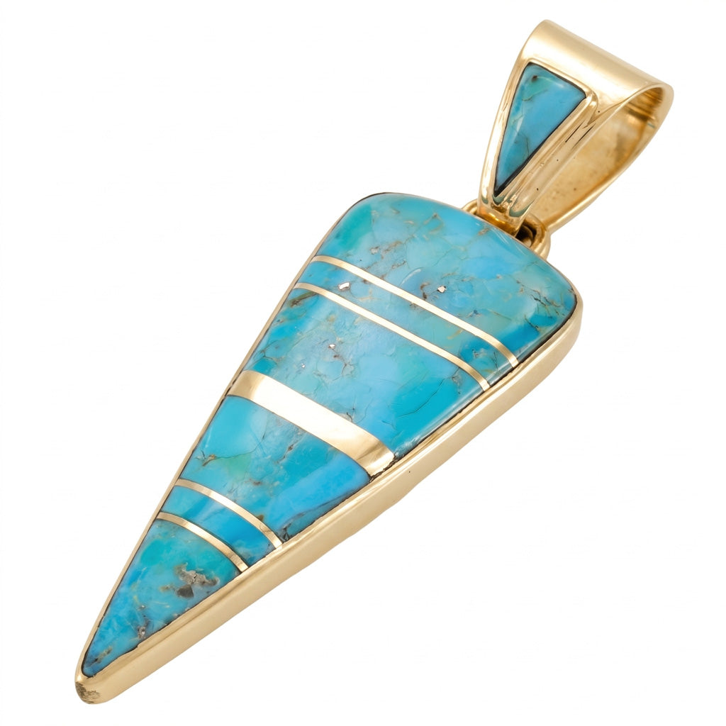 Turquoise Pendant GoldCopper P3355-GB-C05