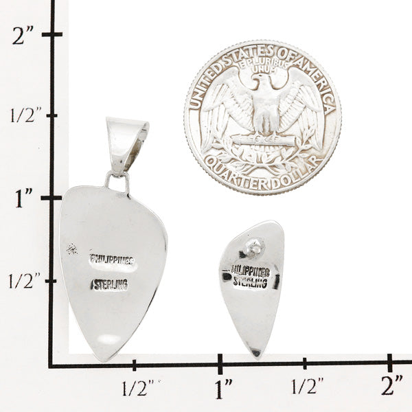Spiny Oyster Pendant & Earrings Set Sterling Silver PE4006-C25