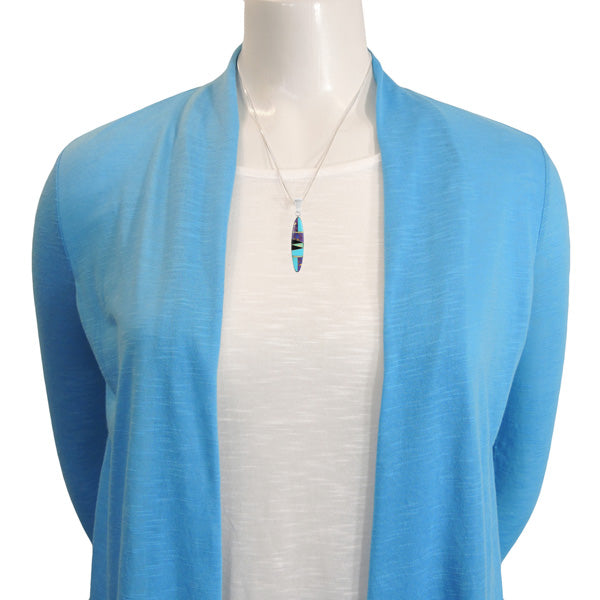 Sterling Silver Pendant & Earrings Set Multicolor PE4008-C38