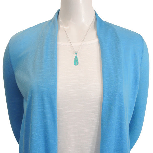 Sterling Silver Pendant & Earrings Set Turquoise PE4014-C05