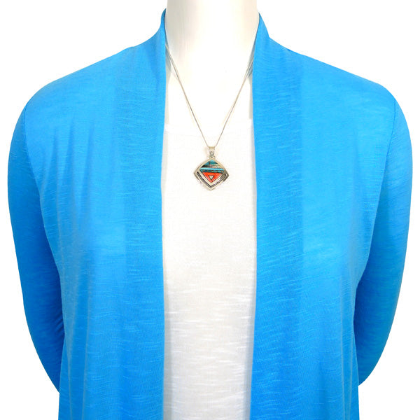 Sterling Silver Pendant & Earrings Set Multicolor PE4015-C00