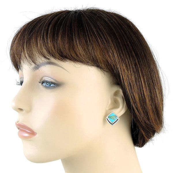 Sterling Silver Pendant & Earrings Set Turquoise PE4015-C21