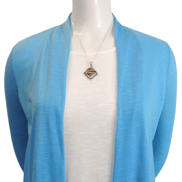 Sterling Silver Pendant & Earrings Set Multicolor PE4015-C30