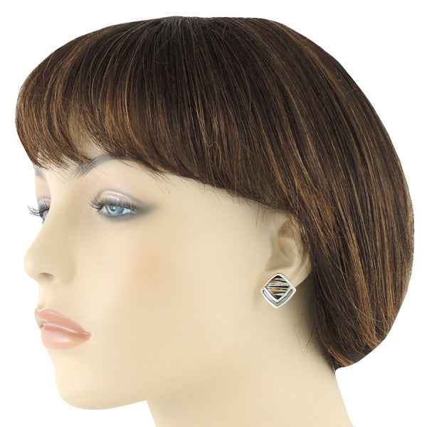 Sterling Silver Pendant & Earrings Set Multicolor PE4015-C30