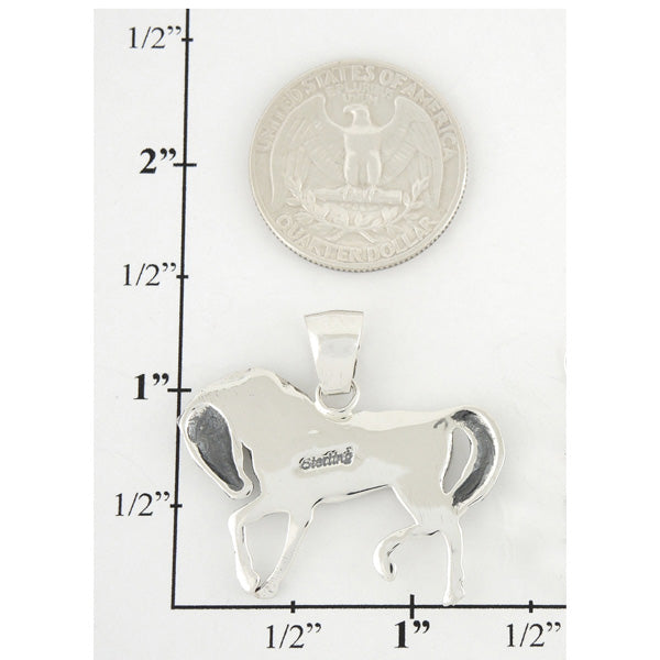 Sterling Silver Horse Pendant Multicolor P3125-C30