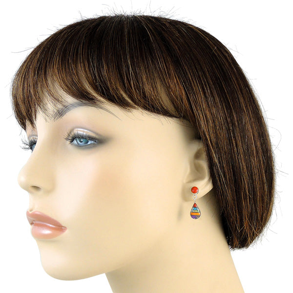 Sterling Silver Pendant & Earrings Set Multicolor PE4023-SM-C01A