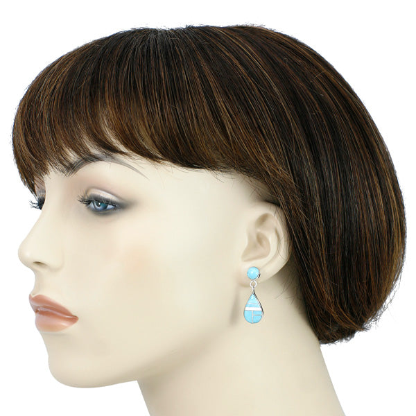 Turquoise Earrings Sterling Silver E1056-LG-C05