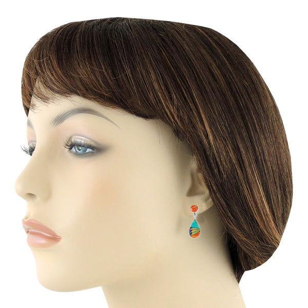 Sterling Silver Pendant & Earrings Set Multicolor PE4023-SM-C16