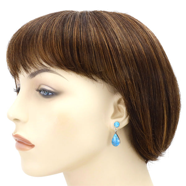 Turquoise Sterling Silver Pendant & Earrings Set PE4023-LG-C75