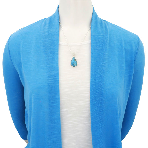 Turquoise Sterling Silver Pendant & Earrings Set PE4023-LG-C75