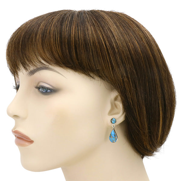 Matrix Turquoise Sterling Silver Pendant & Earrings Set PE4023-LG-C84