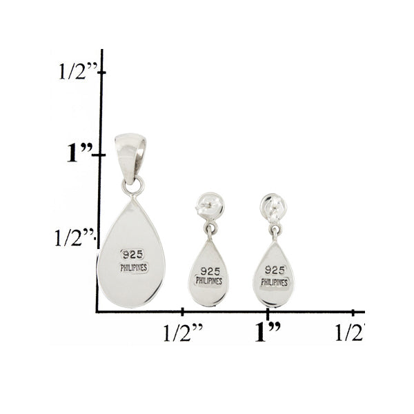 Sterling Silver Pendant & Earrings Set Multicolor PE4023-SM-C01A