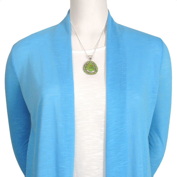 Sterling Silver Pendant & Earrings Set Matrix Turquoise PE4024-C84