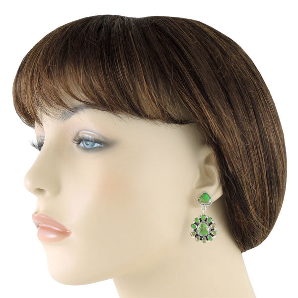 Sterling Silver Pendant & Earrings Set Matrix Turquoise PE4024-C84
