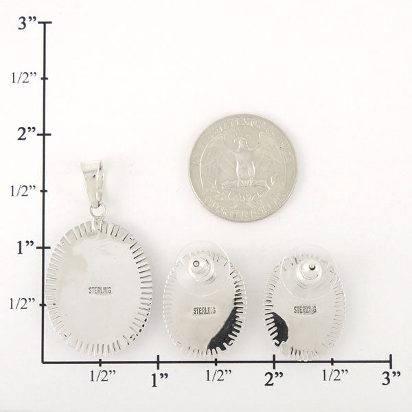 Multicolor Pendant & Earrings Set Sterling Silver PE4025-C00