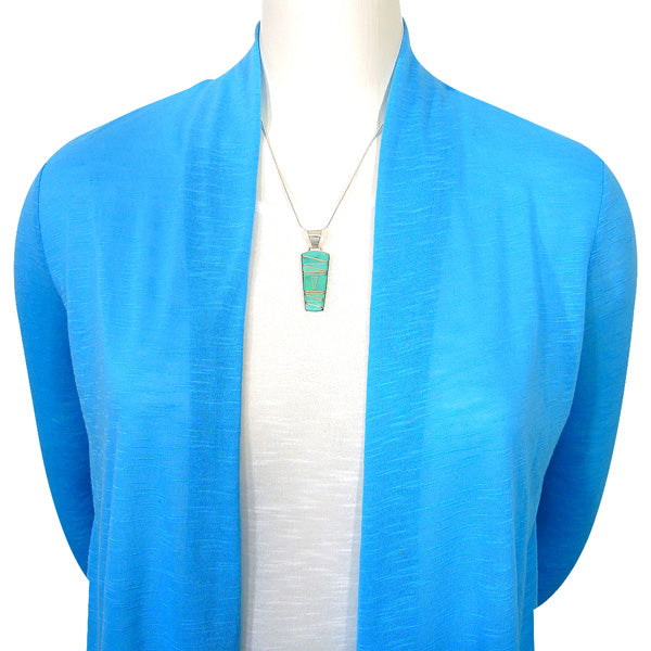 Sterling Silver Pendant & Earrings Set Turquoise PE4030-C05
