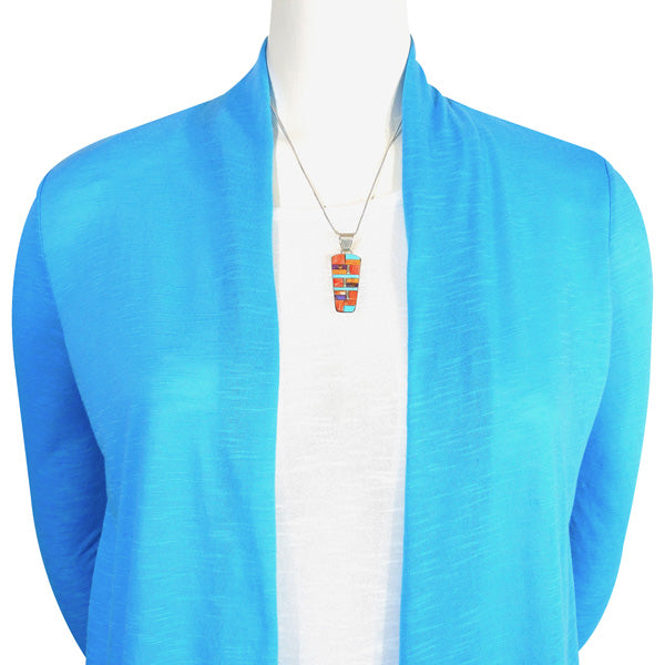 Sterling Silver Pendant & Earrings Set Multicolor PE4030-C51