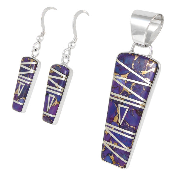 Sterling Silver Pendant & Earrings Set Turquoise PE4030-C07
