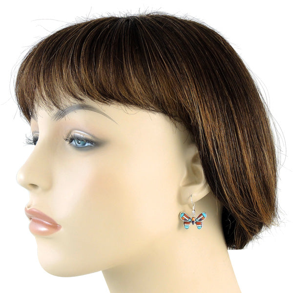 Sterling Silver Butterfly Pendant & Earrings Set Multicolor PE4039-C51