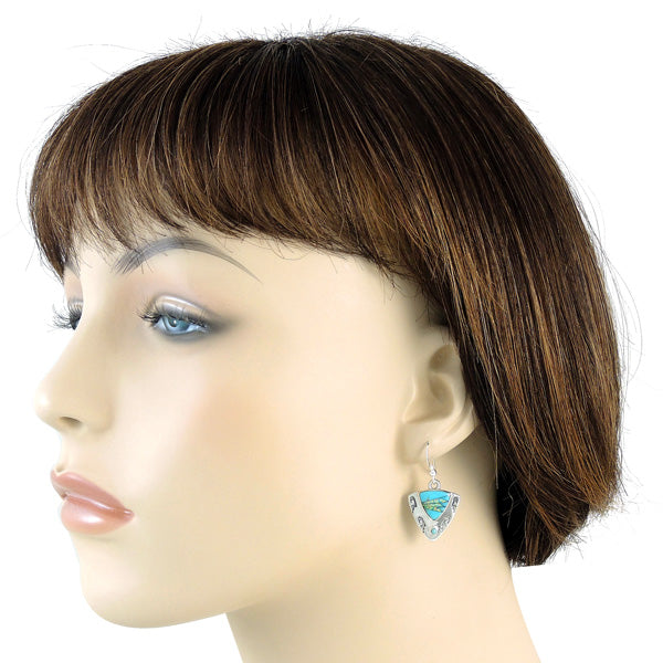 Sterling Silver Pendant & Earrings Set Turquoise PE4042-C21