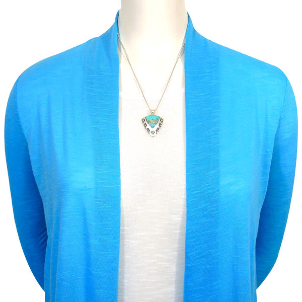 Sterling Silver Pendant & Earrings Set Turquoise PE4042-C21