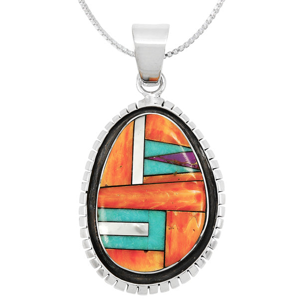 Multicolor Pendant Sterling Silver P3015-C01