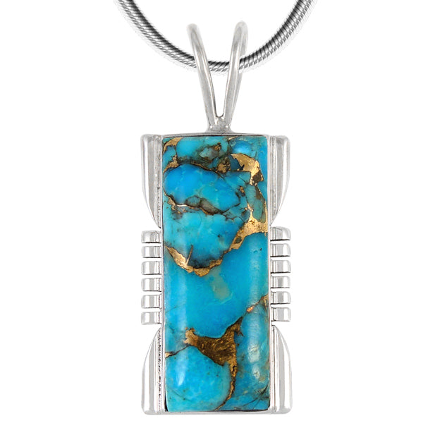 Matrix Turquoise Jewelry Pendant Sterling Silver P3044-LG-C84