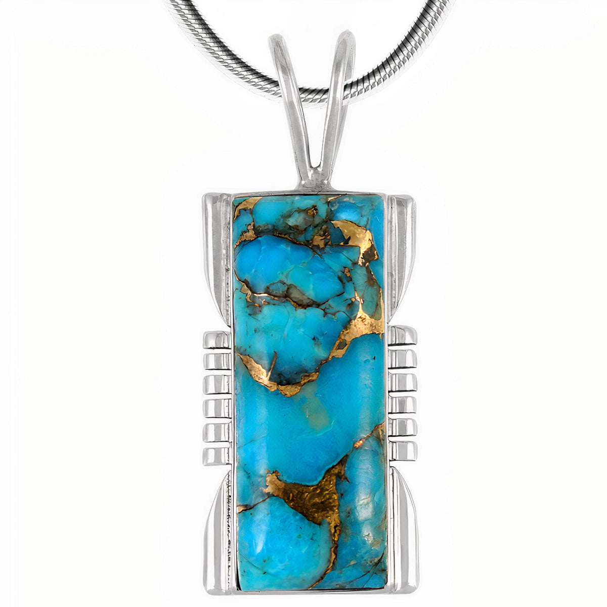 FINAL CLEARANCE - Matrix Turquoise Pendant SilveryCopper™ P3044-LG-SB-C84