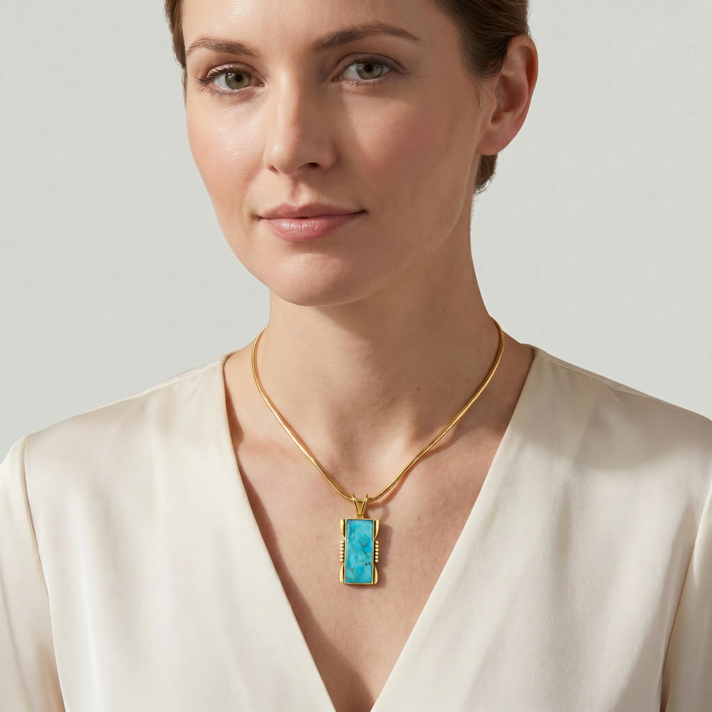 Turquoise Pendant GoldCopper P3044-LG-GB-C75