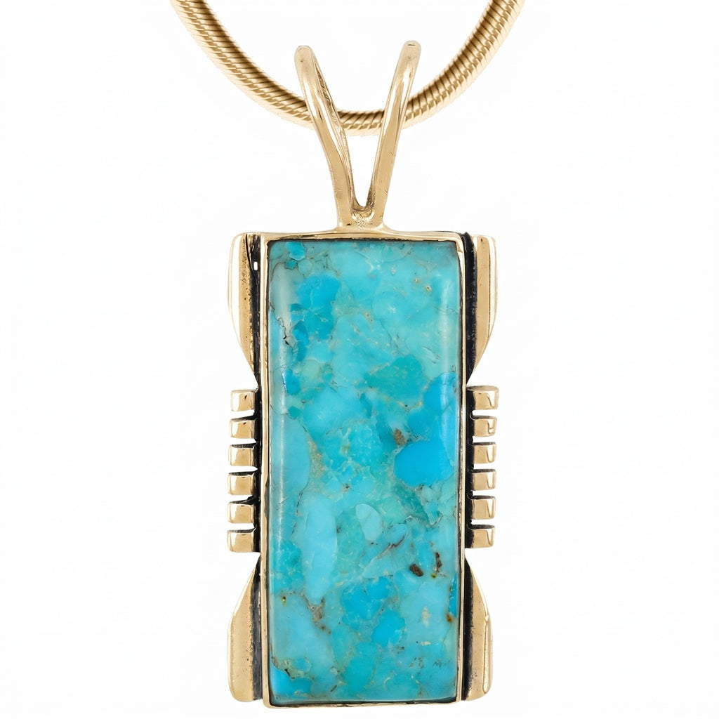Turquoise Pendant GoldCopper P3044-LG-GB-C75