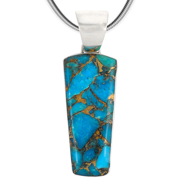 Sterling Silver Pendant Matrix Turquoise P3045-C84