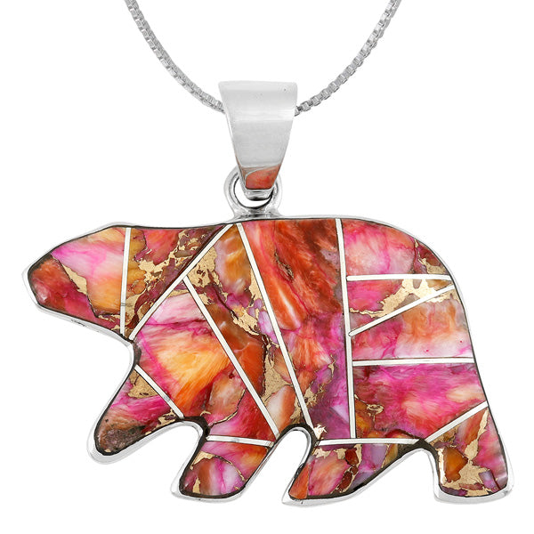 Plum Spiny Bear Pendant Sterling Silver P3052-C92