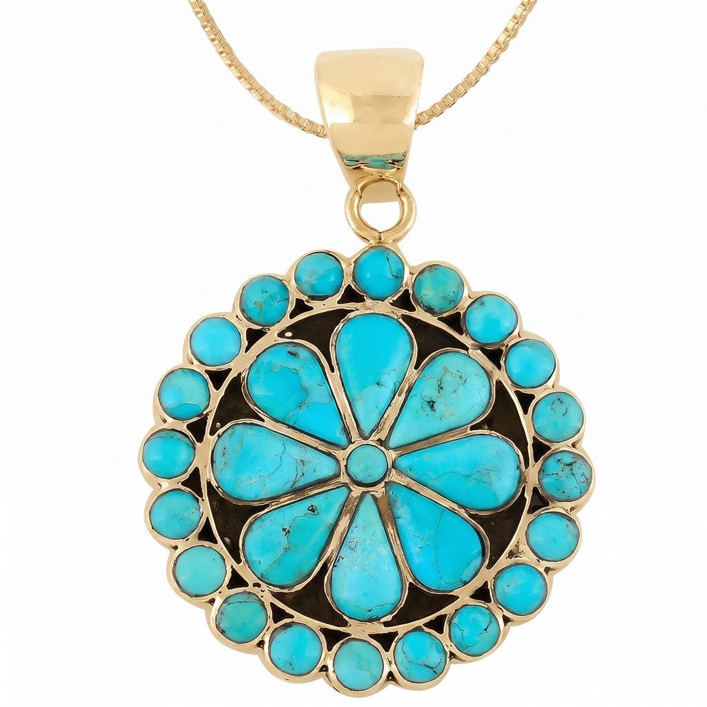 Turquoise Pendant GoldCopper P3060-GB-C75