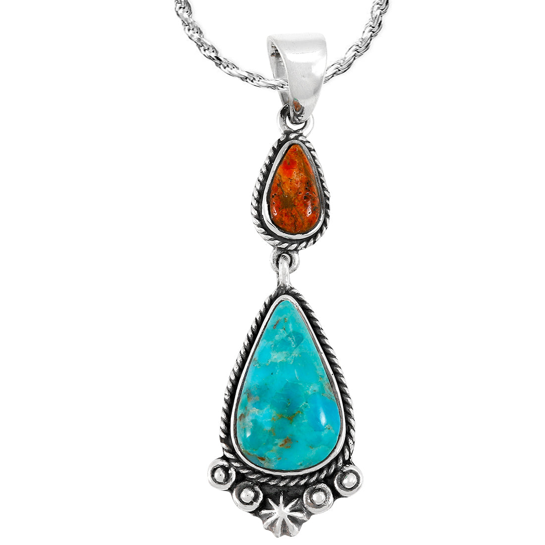 Sterling Silver Dangle Pendant Multicolor P3061-C86
