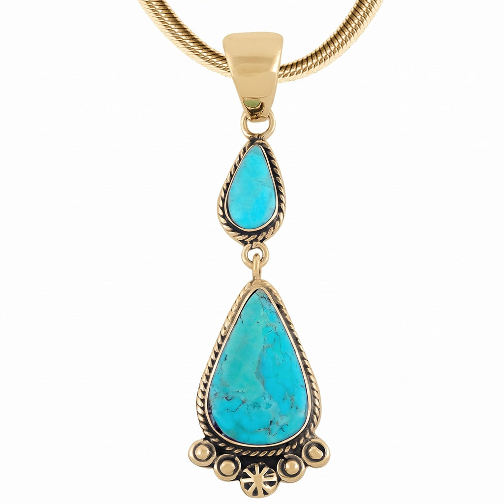 Turquoise Pendant GoldCopper P3061-GB-C75