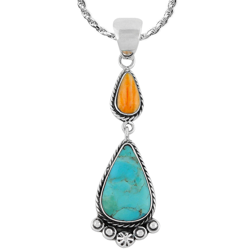 Sterling Silver Dangle Pendant Multicolor P3061-C86