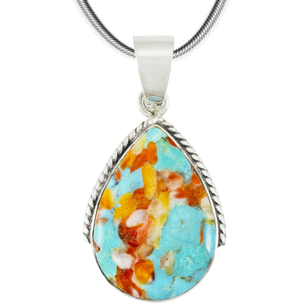 Sprinkles Spiny Turquoise Pendant Sterling Silver P3075-BAIL-C93