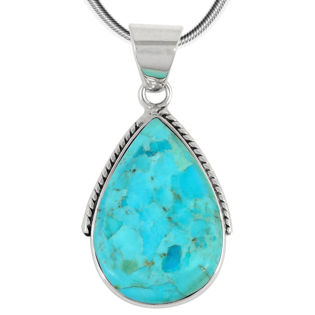 Turquoise Pendant Sterling Silver P3075-BAIL-C75