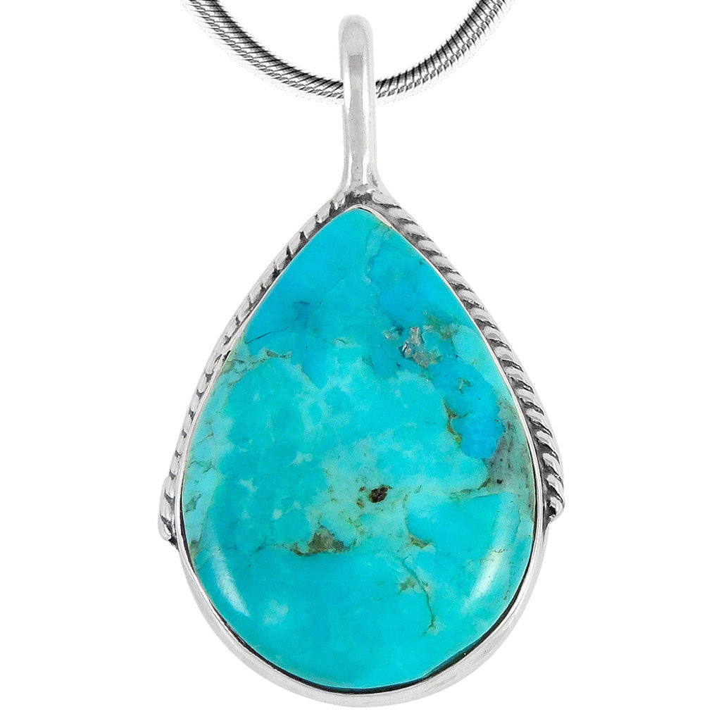 Turquoise Pendant SilverBronzé P3075-SB-C75