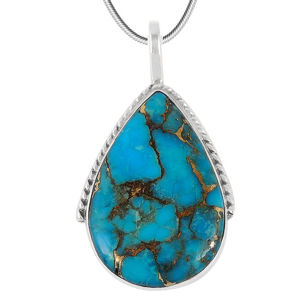 Sterling Silver Pendant Matrix Turquoise P3075-C84