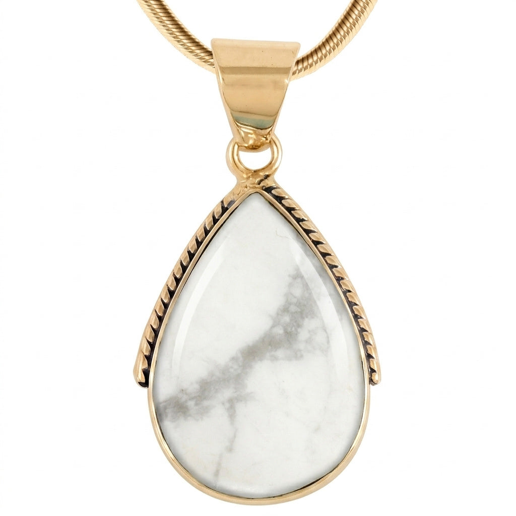 Howlite Pendant GoldCopper P3075-BAIL-GB-C103