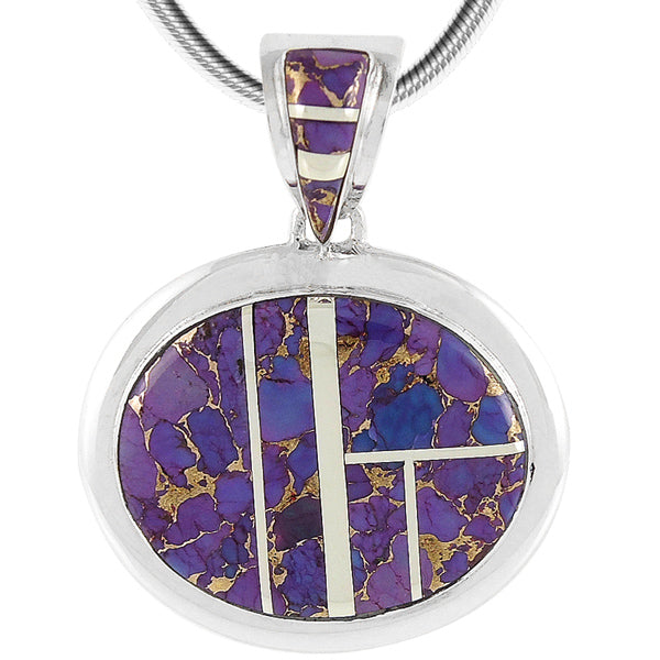 Purple Turquoise Pendant Sterling Silver P3082-LG-C07